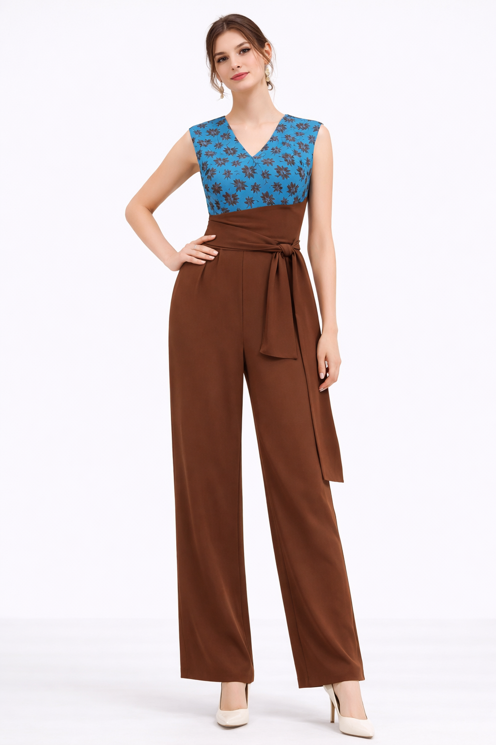 Celestine Floral Contrast Jumpsuit