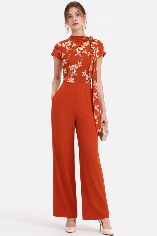 Scarlet Floral Oriental Jumpsuit