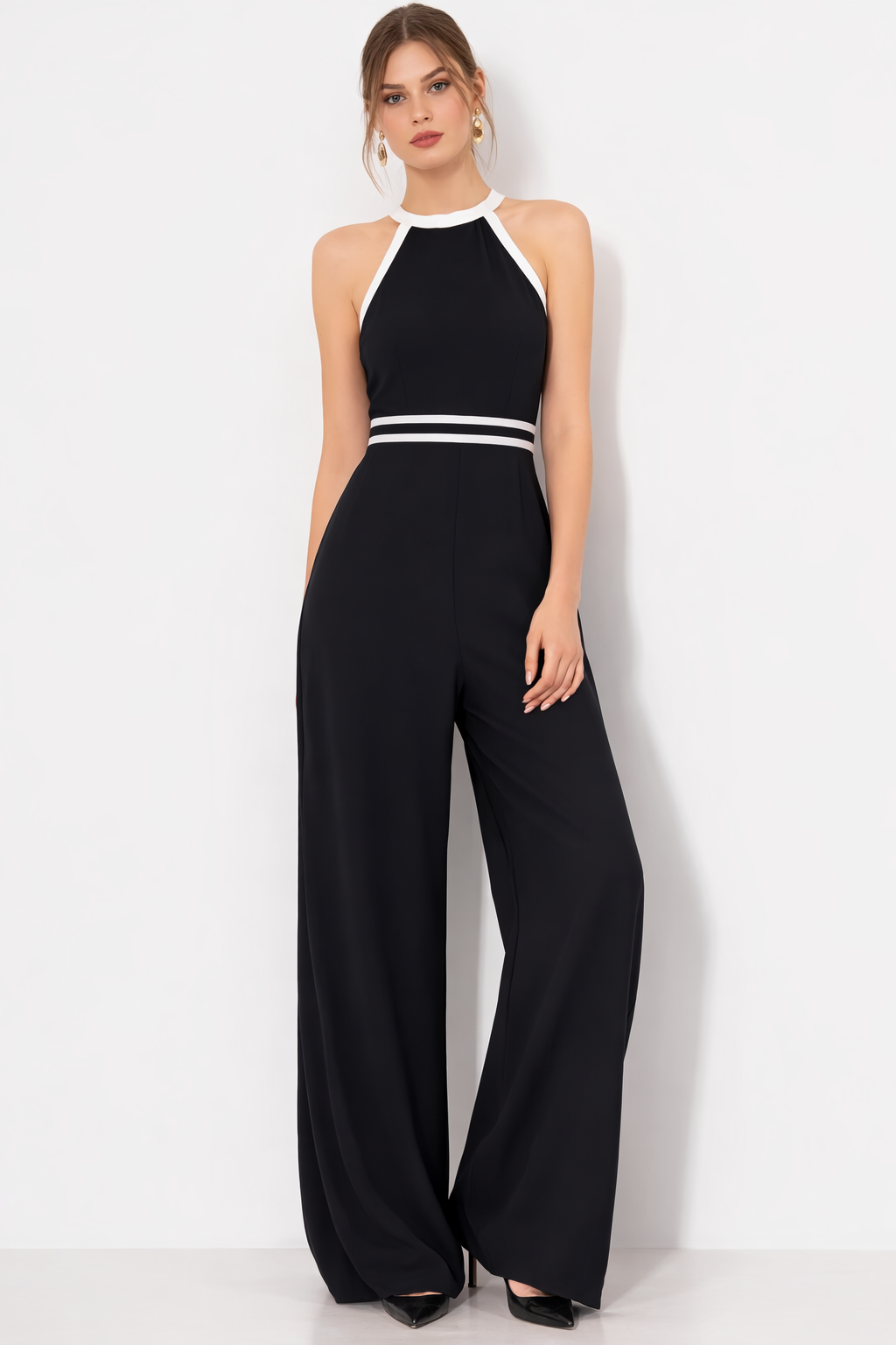 Valeria Halter Wide-Leg Jumpsuit