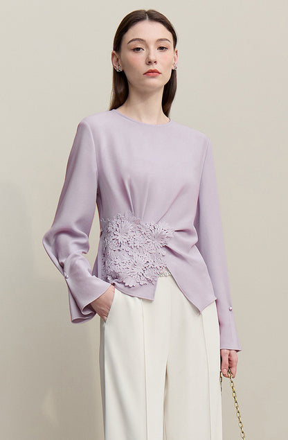Aveline Floral Appliqué Blouse