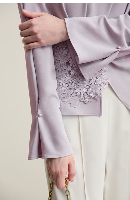 Aveline Floral Appliqué Blouse