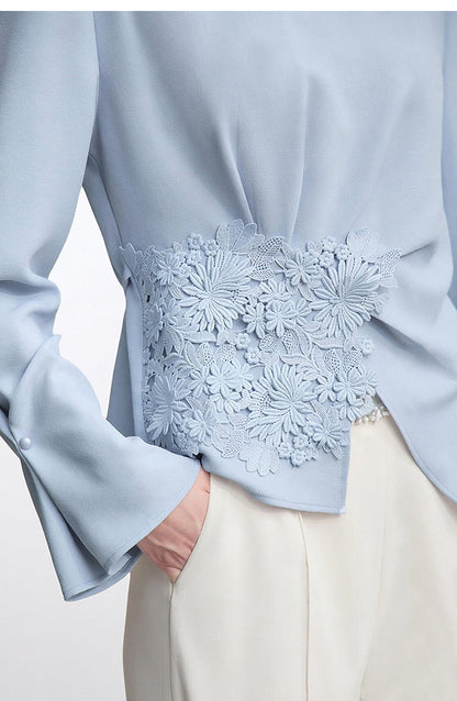 Aveline Floral Appliqué Blouse