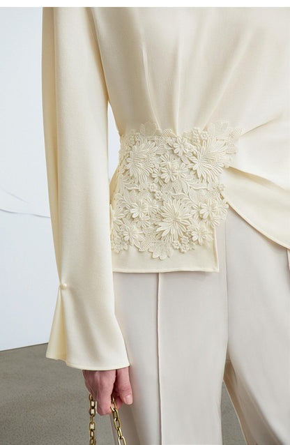 Aveline Floral Appliqué Blouse